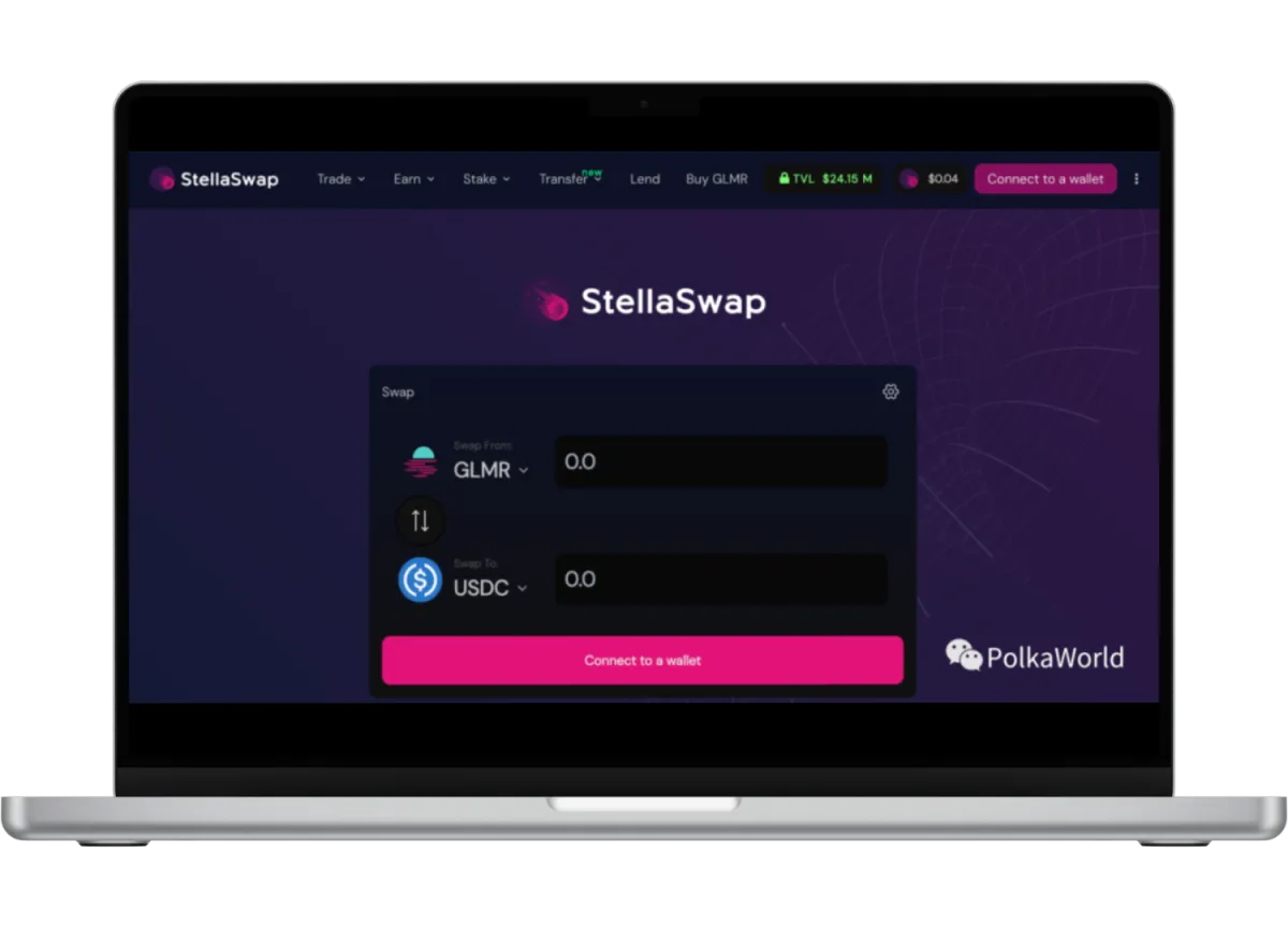 Next Level DeFi StellaSwap on Laptop Mockup