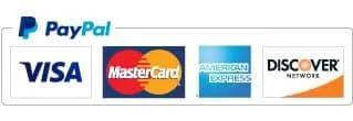 Accepted Payment Methods: PayPal, Visa, MasterCard, Discover, American Express