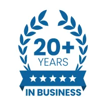 20+ Years in Business Badge