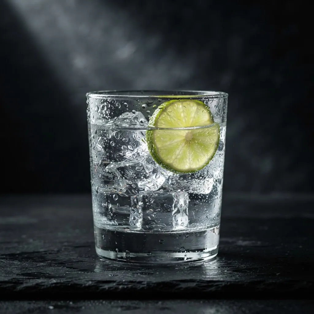 EziWater glass with ice and lime
