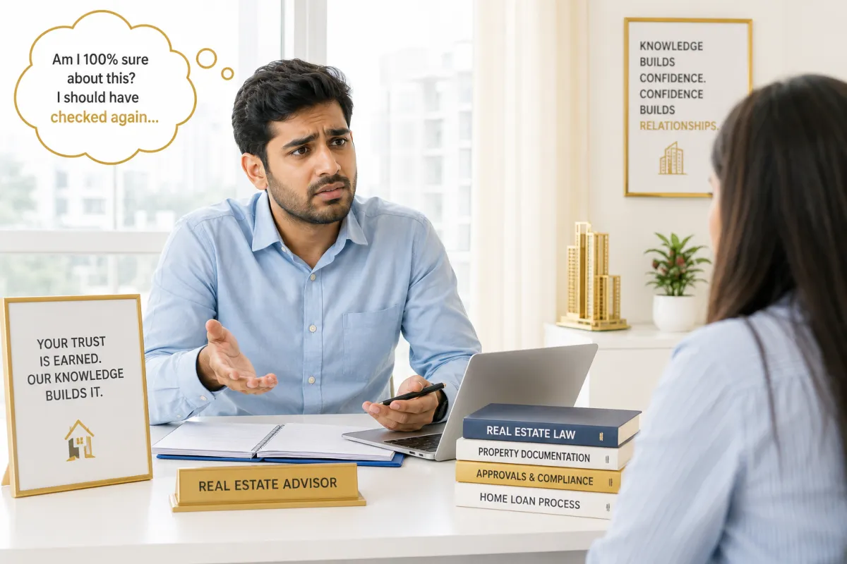 A broker mid-site-visit