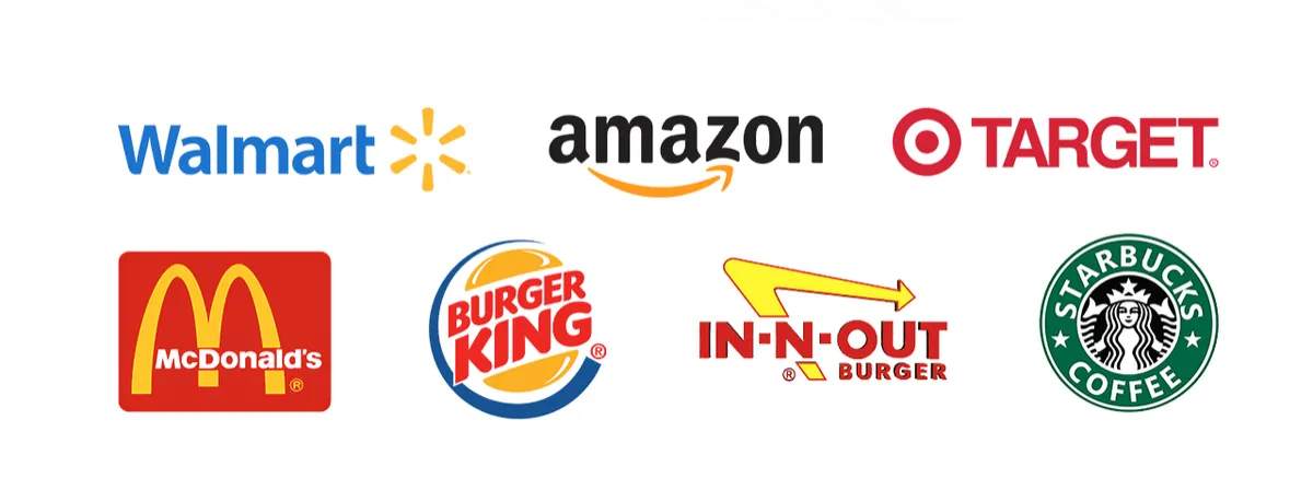 Tiendas participantes: Walmart, Amazon, Target, McDonald's, Burger King, In-N-Out, Starbucks