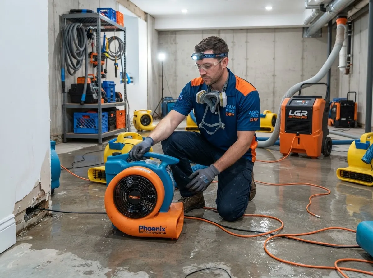 Water damage restoration technicians drying and restoring property in Bethesda