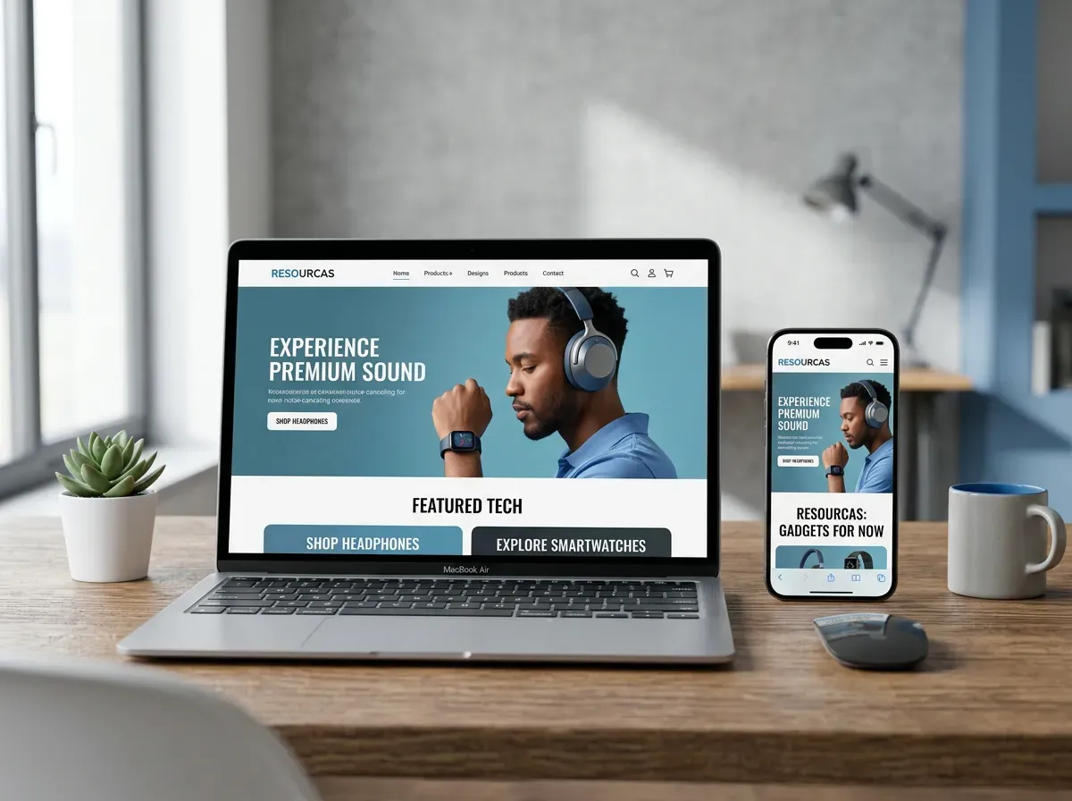 Case: Resourcas elektronica webshop - product ads mockup
