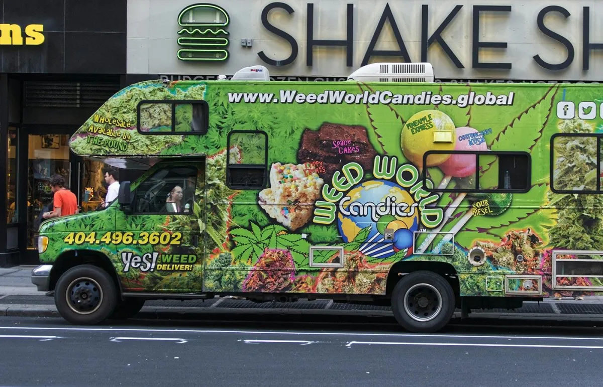 Food truck wrap moving advertisement