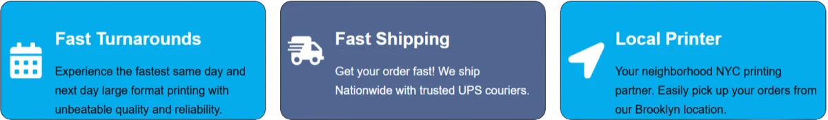 Fast Turnarounds, Fast Shipping, Local Printer