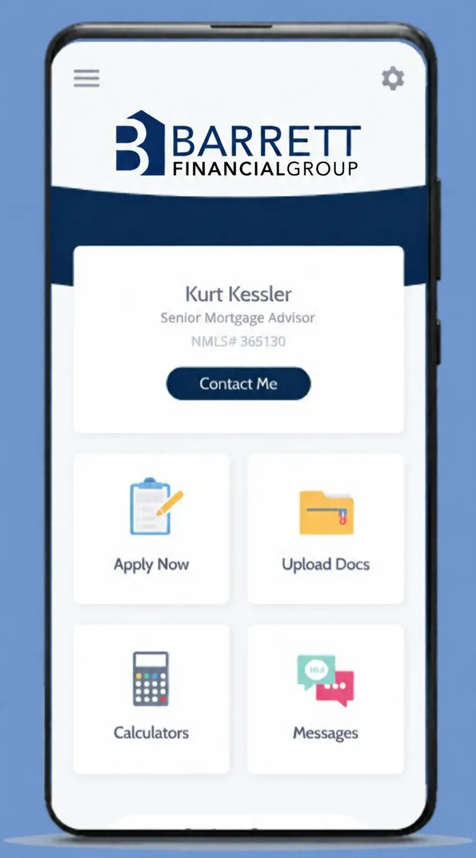 Barrett Financial Group Loan App Interface
