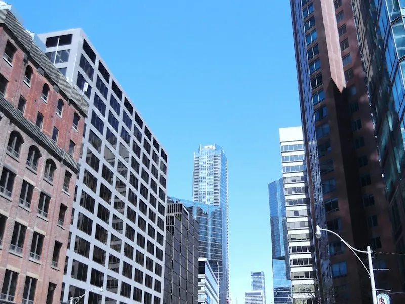 Modern corporate high-rise buildings in Northern Virginia