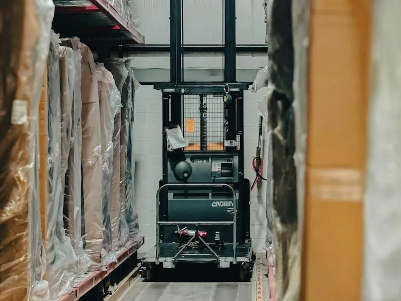 A warehouse filled with lots of boxes and pallets