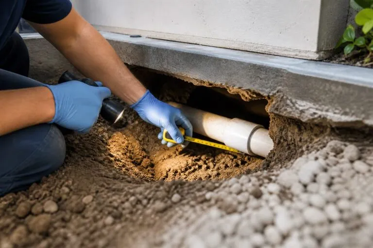 Under-slab plumbing access and pipe inspection