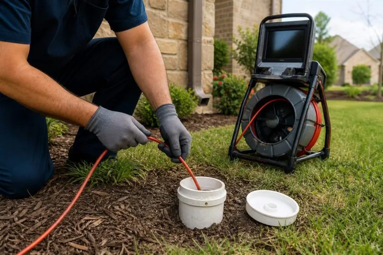 Drain and sewer line inspection equipment at a home