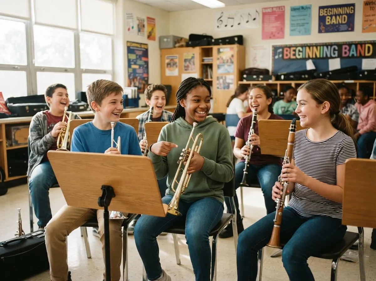 Middle school band class