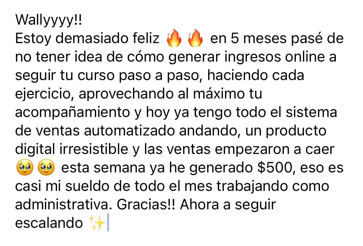 Testimonio Yacky - En 5 meses pasó de cero a generar su sueldo en una semana