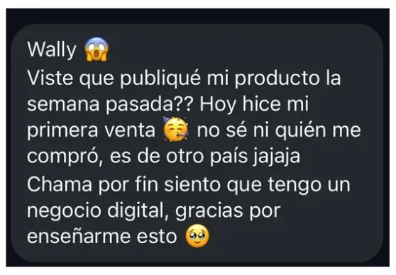 Testimonio Vale - Creó y lanzó su primer producto digital en menos de 30 días