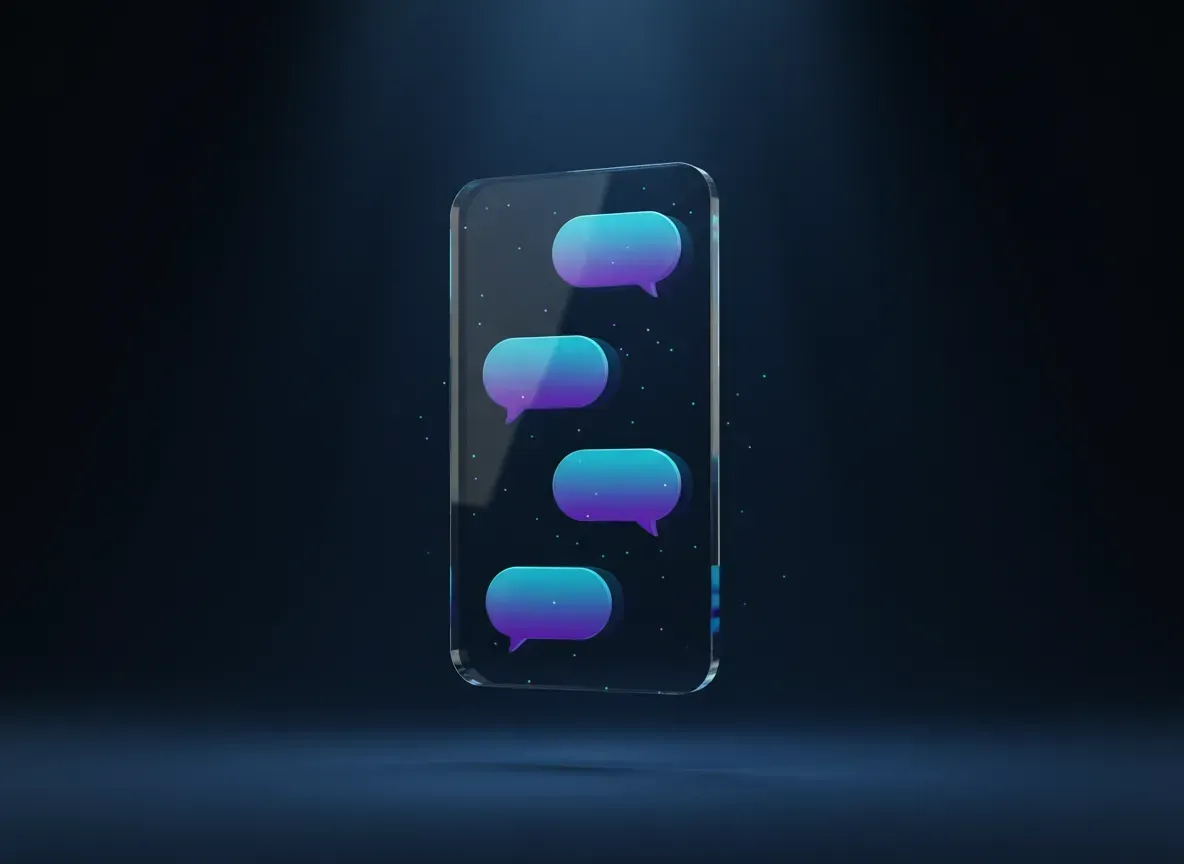 Interactive Chatbot Preview glass panel concept