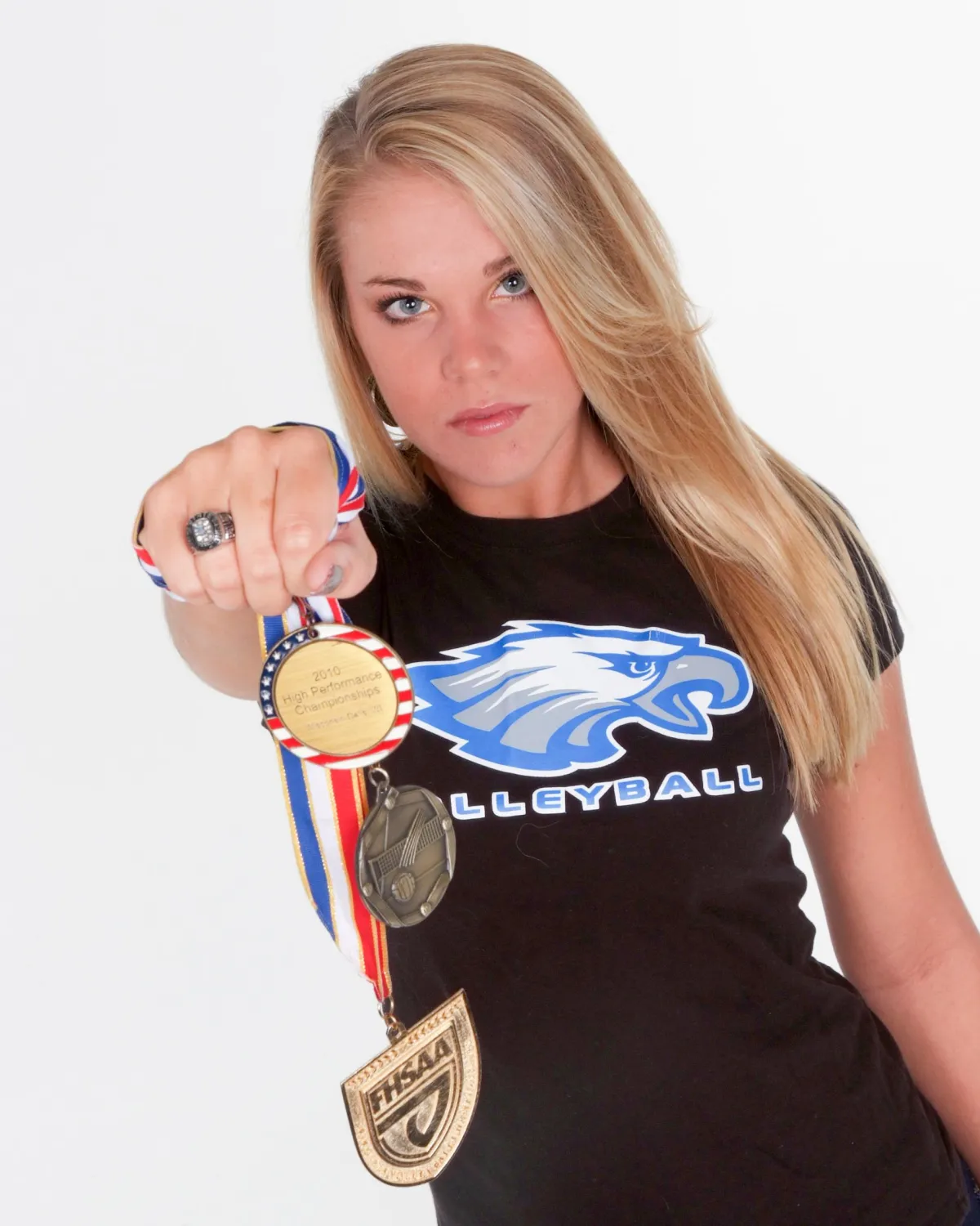 Girl with medals