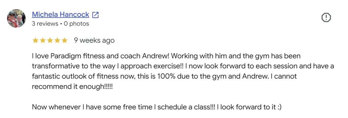 Michela Hancock Google Review