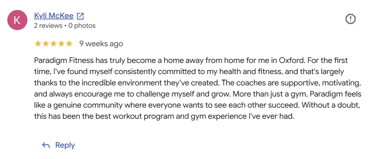 Kyli McKee Google Review