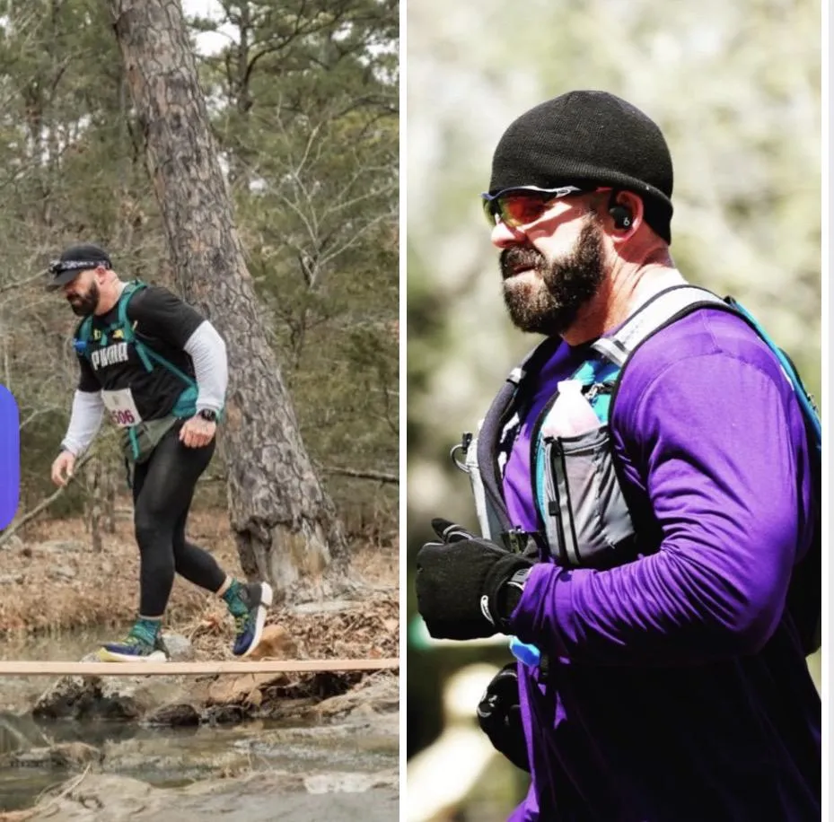 Mikel running an ultra marathon trail