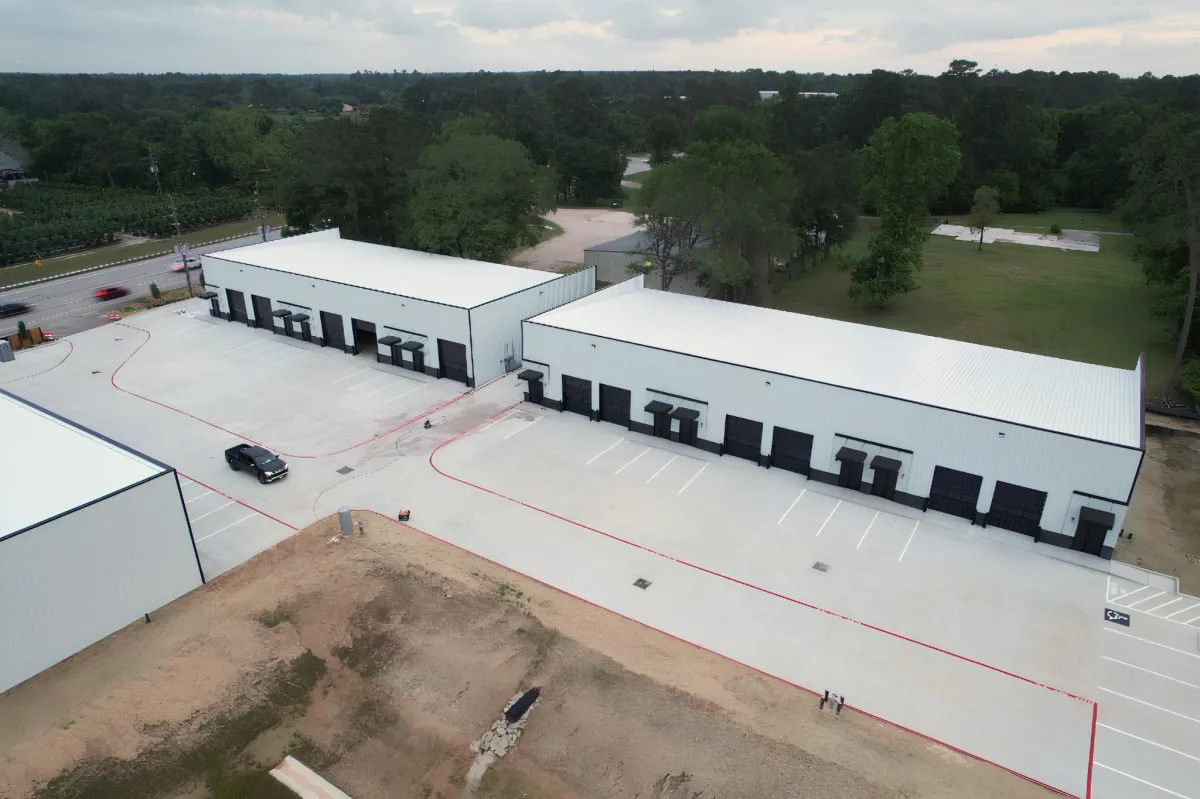 Magnolia Commercial Development small bay warehouses aerial view
