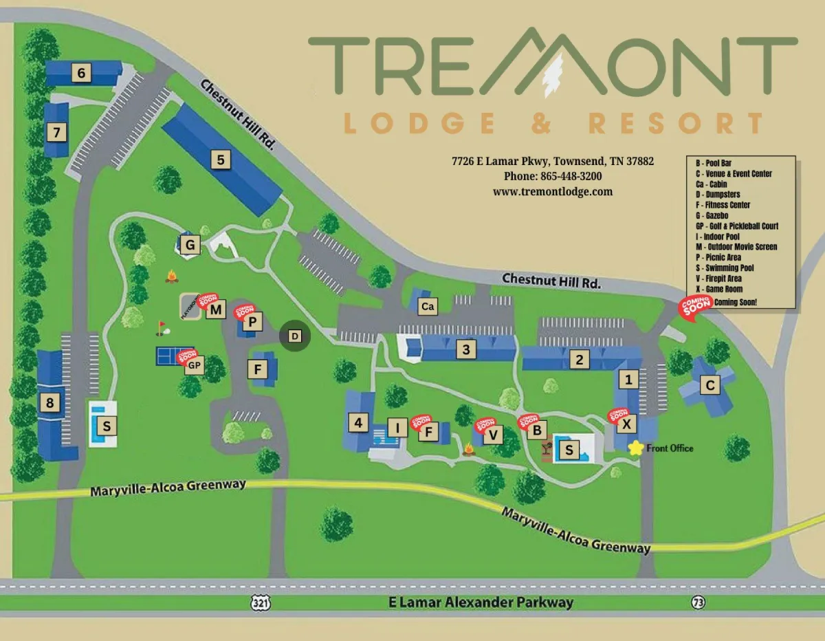 Tremont Lodge & Resort map overview