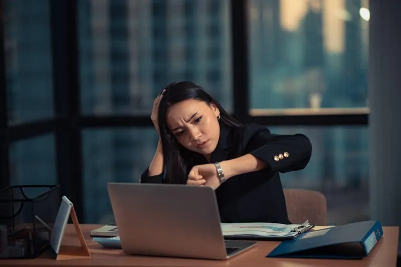 Frustrated worker at desk