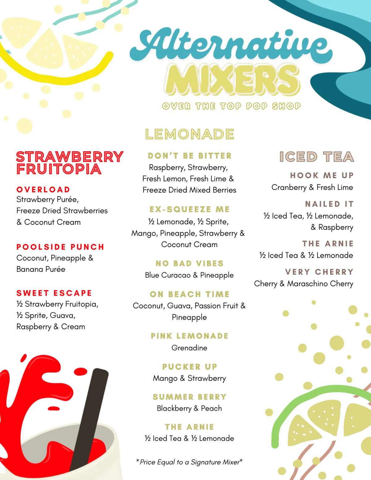 Alternative Mixers menu