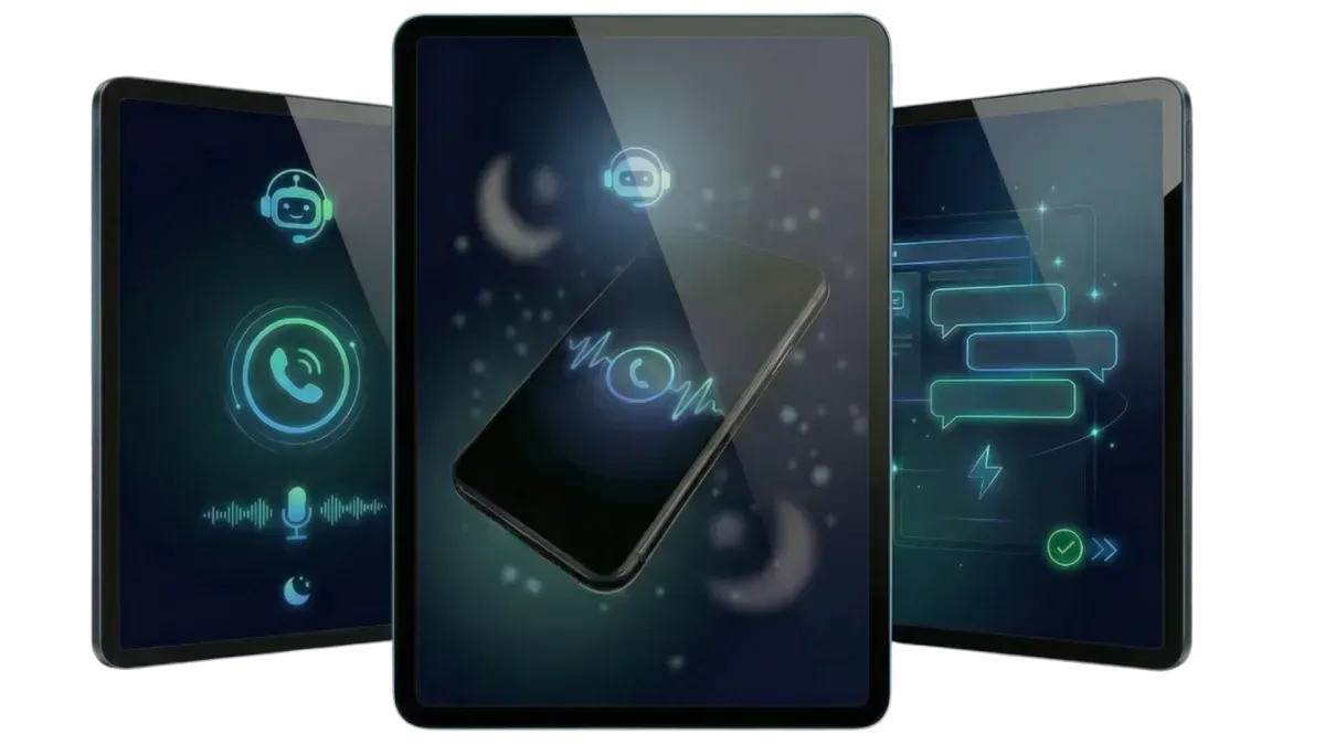 A futuristic robot head with glowing blue core elements on a dark circular background