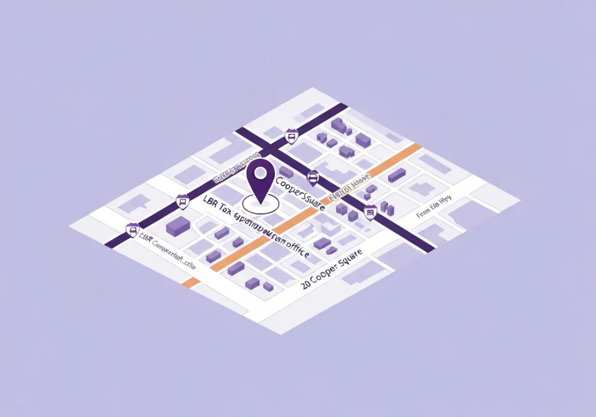 Map of LBR Tax Empowerment office at 20 Cooper Sq, New York