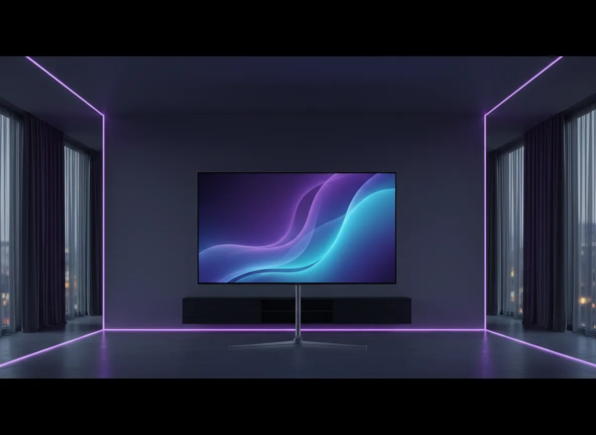 Televisor moderno de pantalla grande