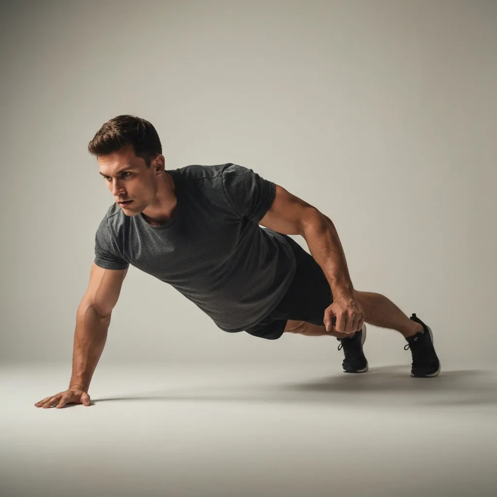 Man performing a plank pose
