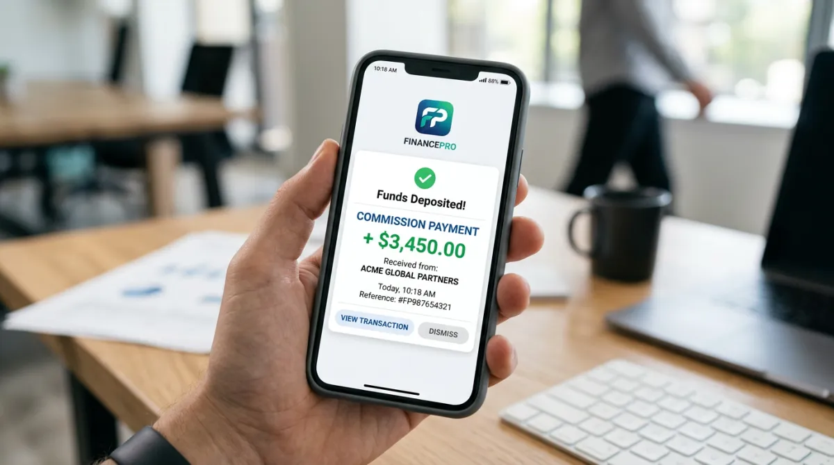 UI mockup showing payments integration view in Pinnacle AI CRM.