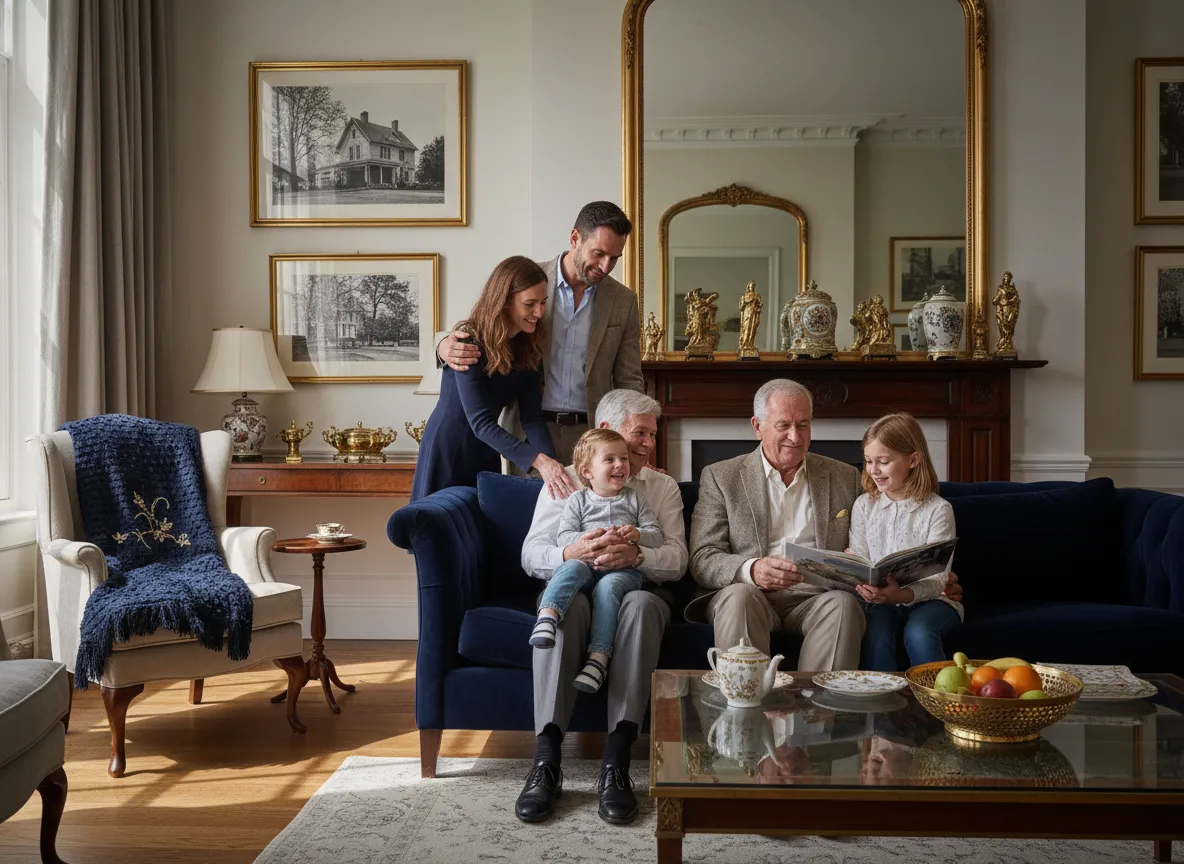 Multi-generational family celebrating together representing legacy planning