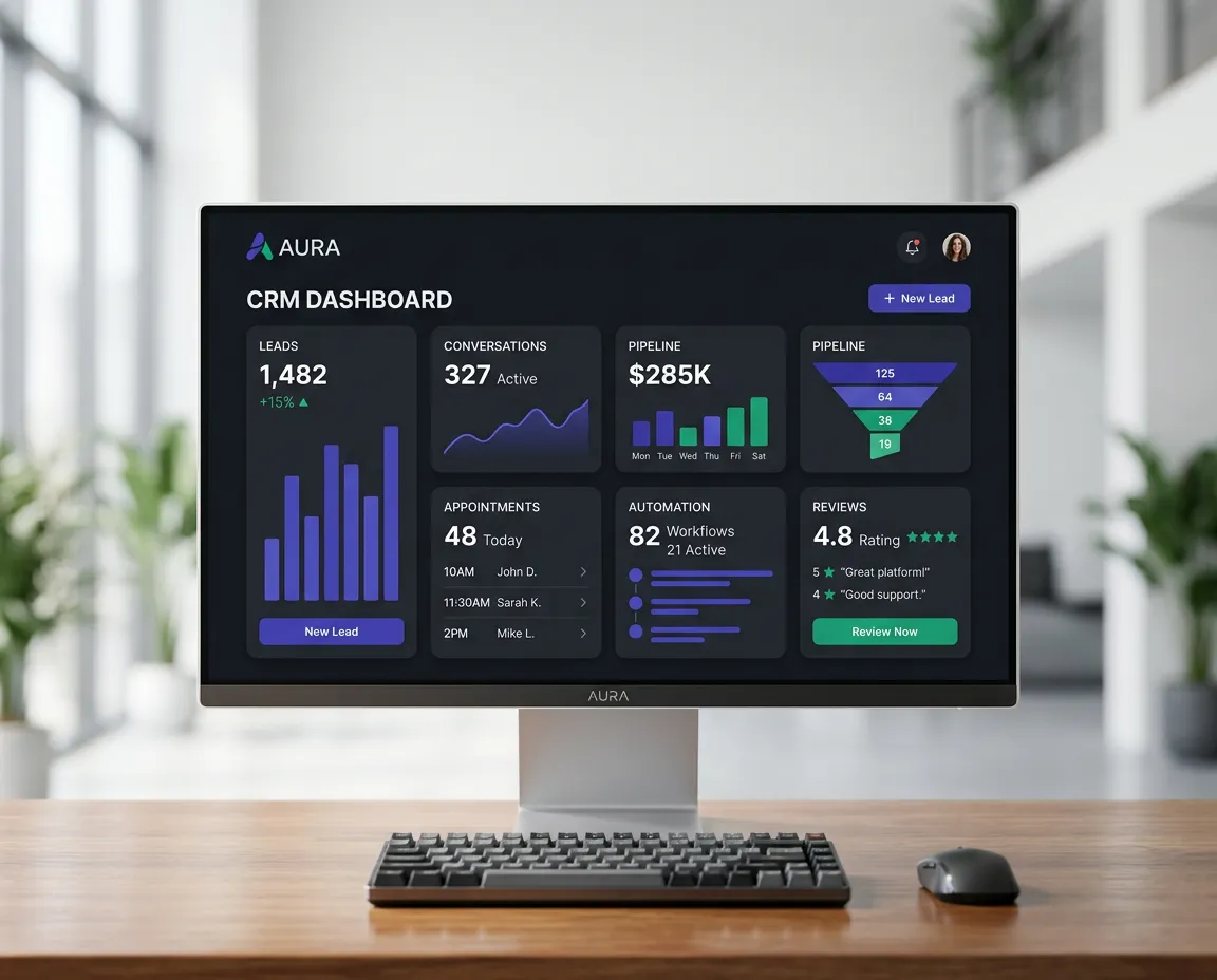Marswix AI automated leads, conversations, and pipeline management dashboard mockup