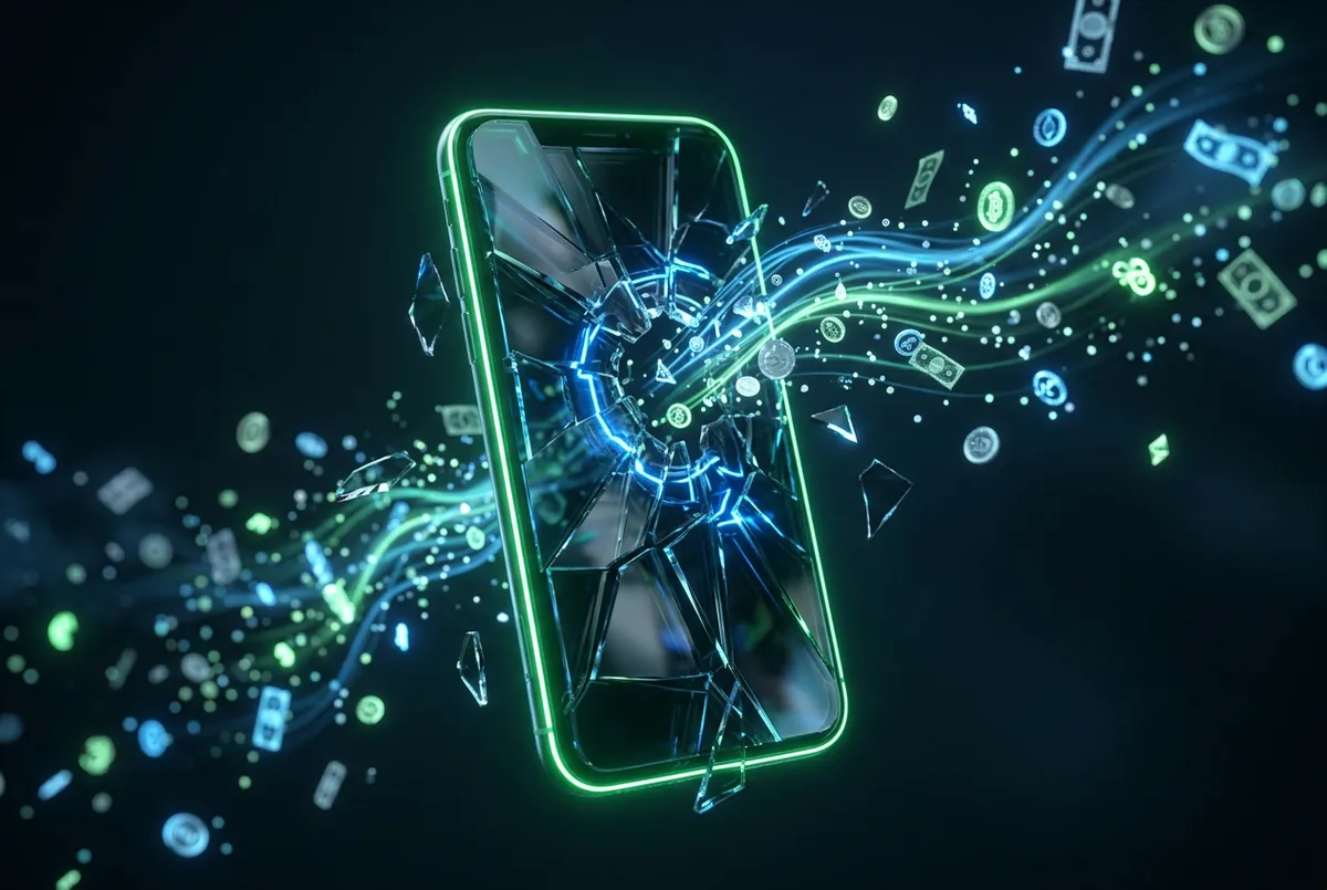 Futuristic visualization of missed calls leaking revenue