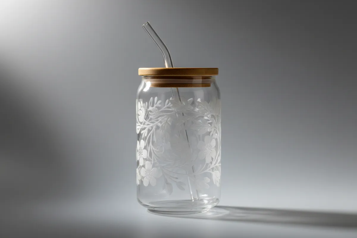 Engraved 16oz Glass Can