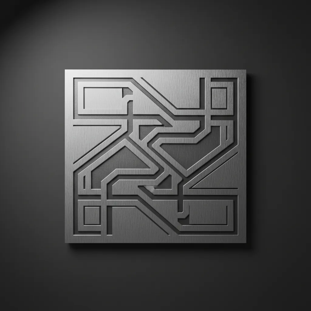 Engraved stainless steel nameplate with crisp vector engraving and satin finish