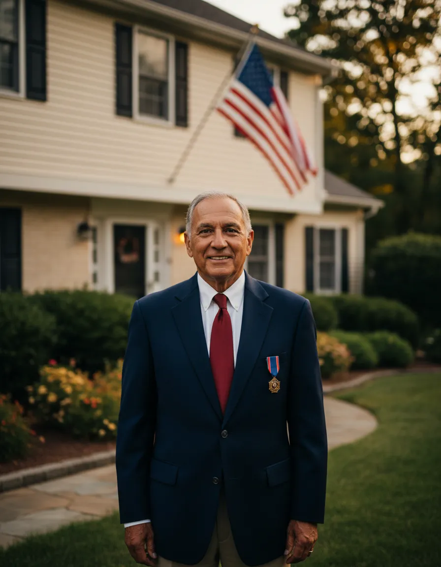 Military-friendly subtle motifs representing VA refinance options