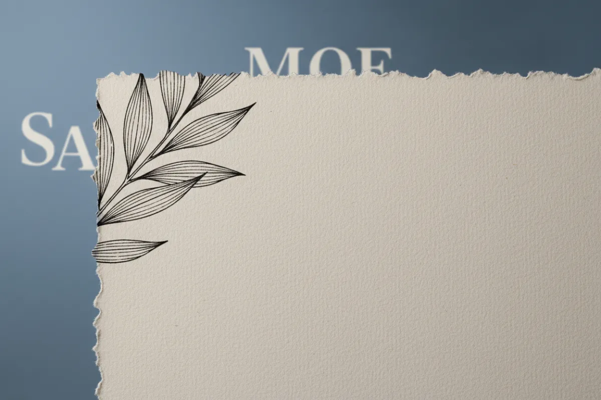 Crisp fine art paper edge showing flat finish and detail