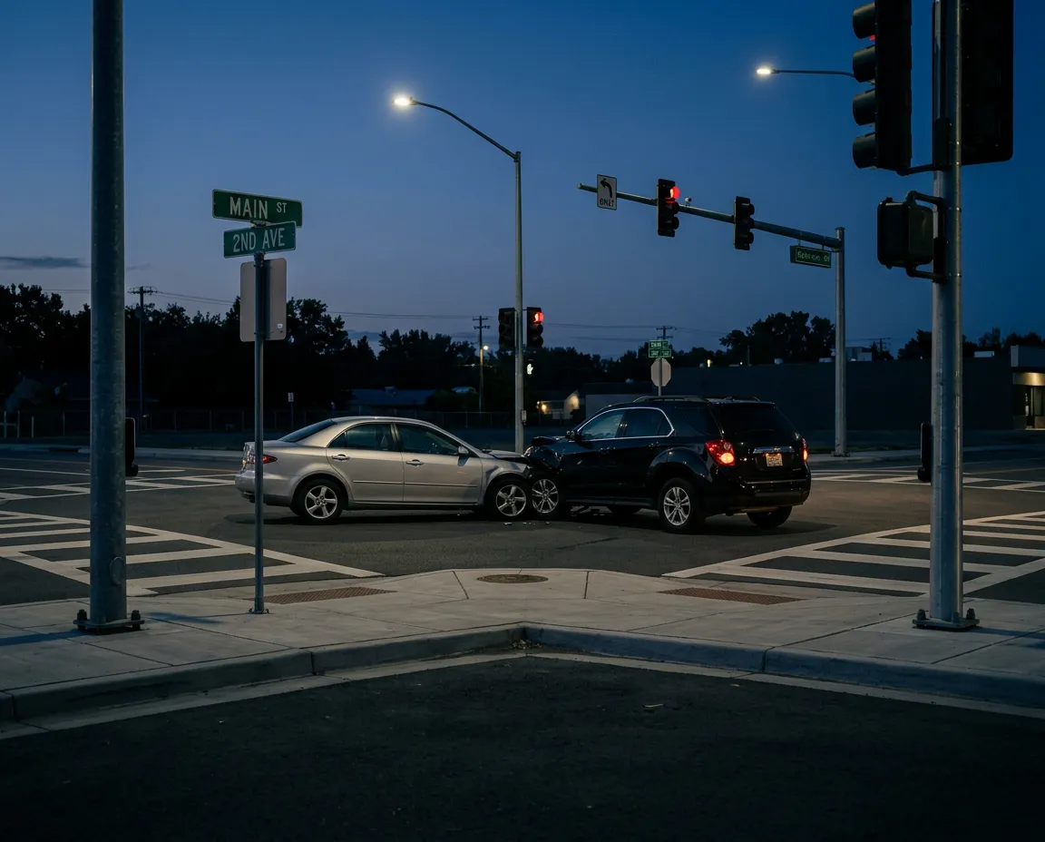 Intersection T-bone red light dispute