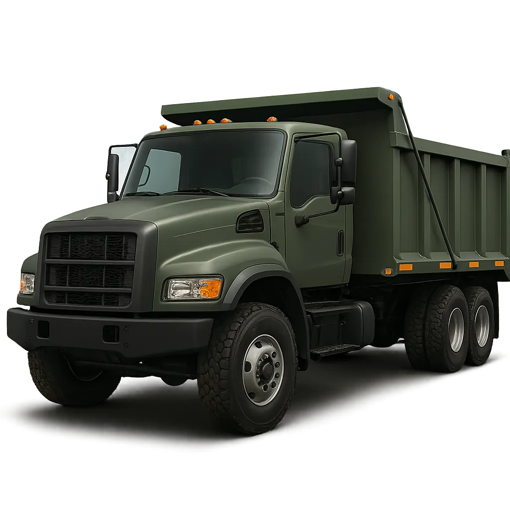 G.I.HAUL tactical junk removal vehicle and crew staged in residential setting ready for dispatch