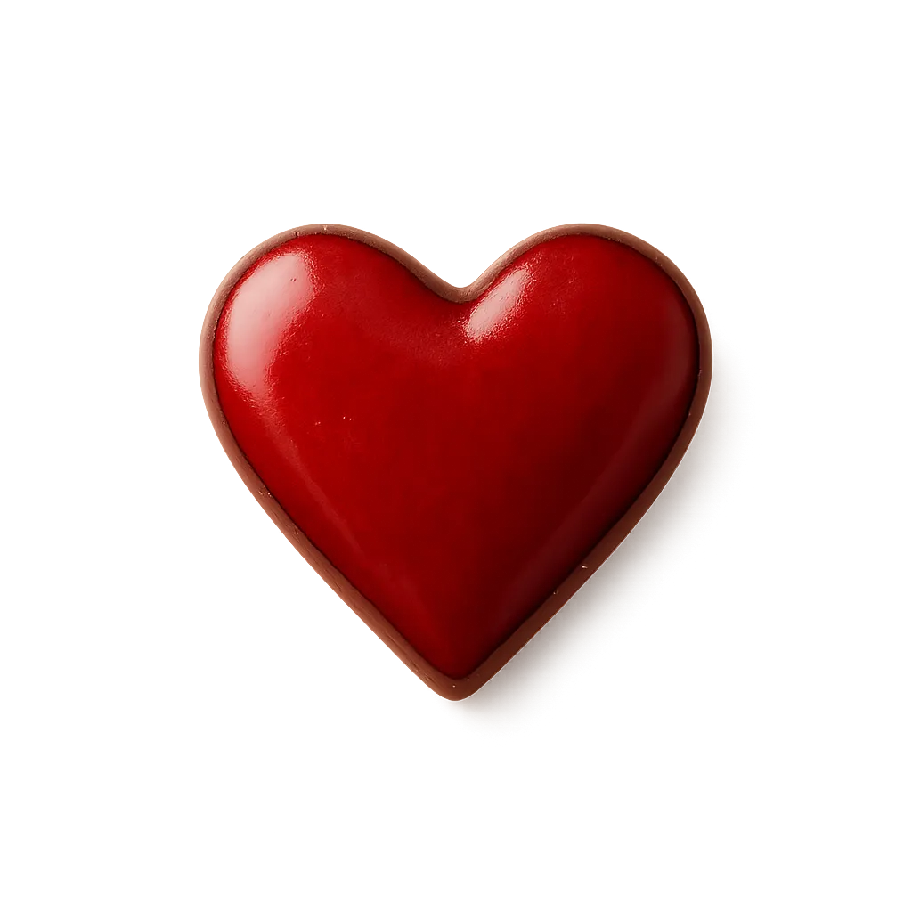 Polished enamel heart keepsake, decorative accent for event CTA card