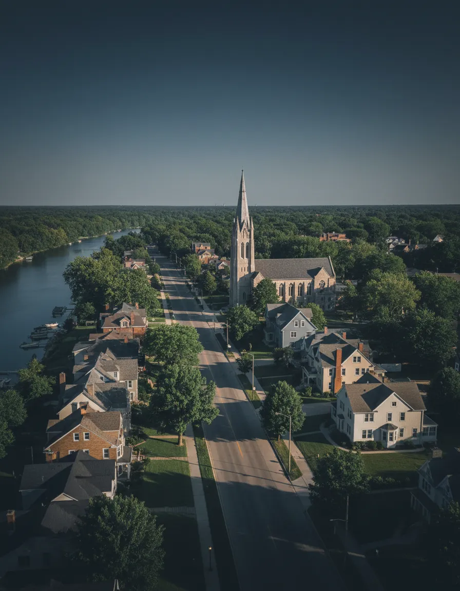 Historic Appleton WI landmark and Fox River by Tom Seaman