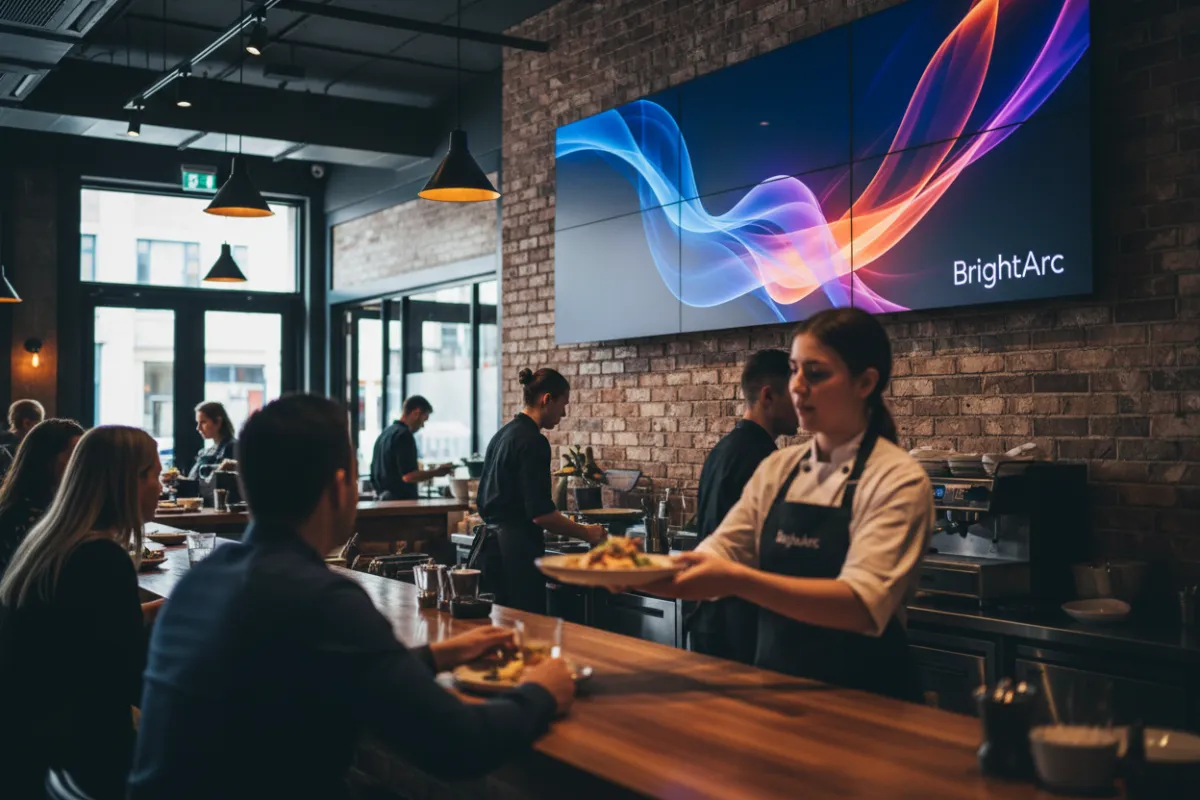 Puckett’s Restaurant BrightArc display inside a busy restaurant