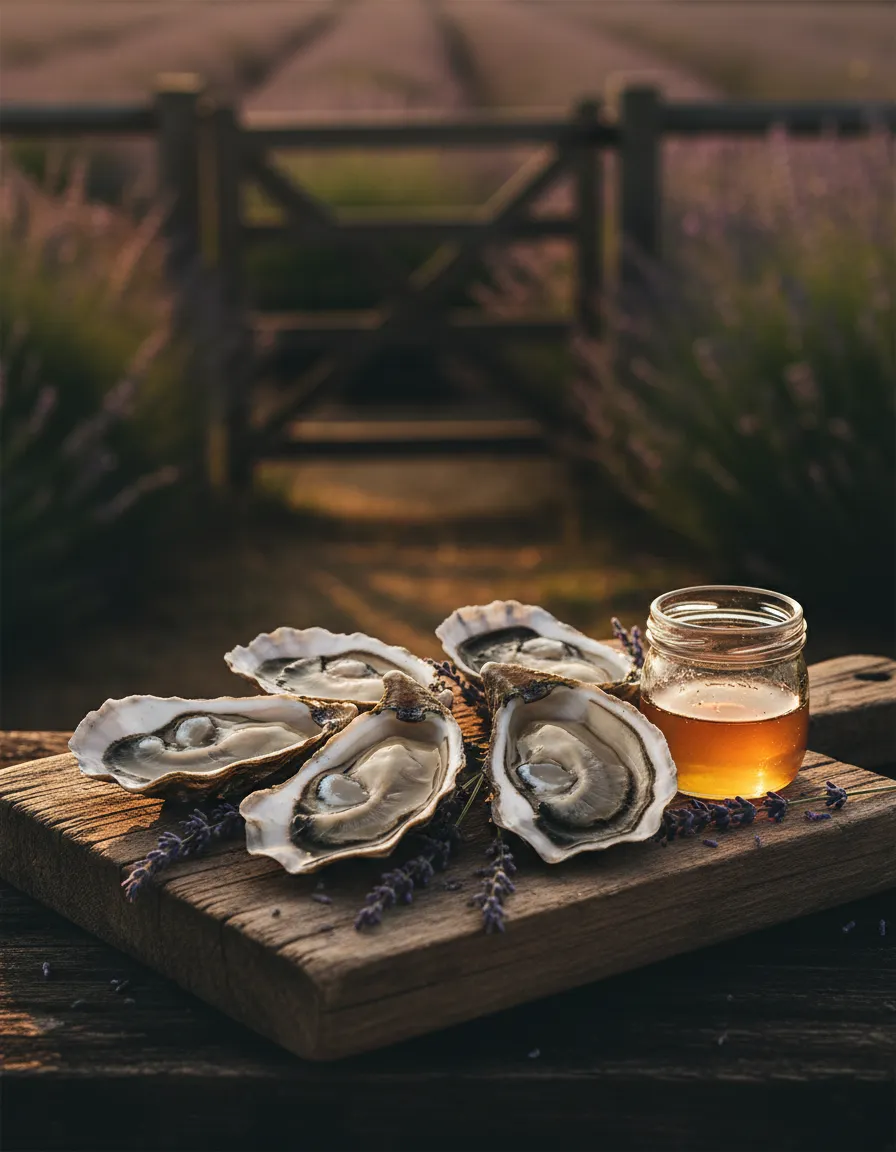 Kangaroo Island local farmgate produce including fresh oysters and lavender fields