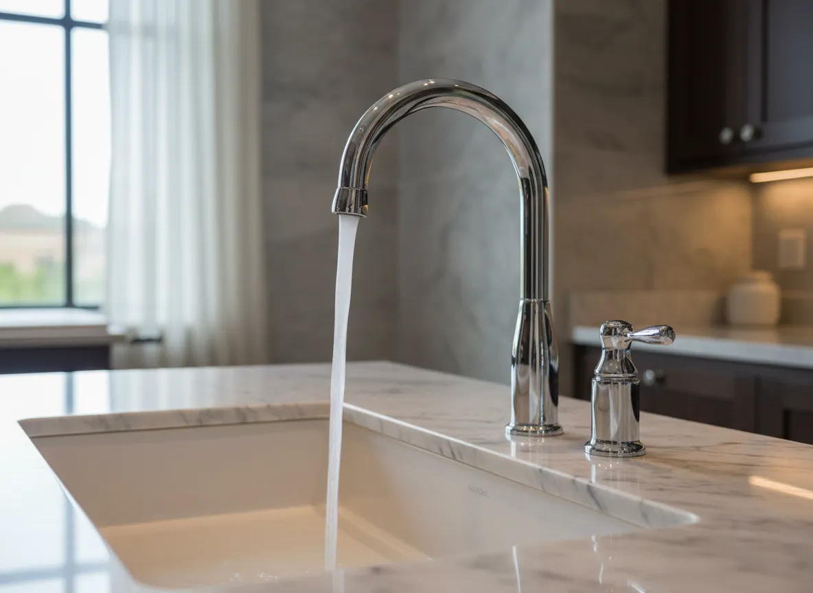 Pristine luxury faucet free of hard water scale
