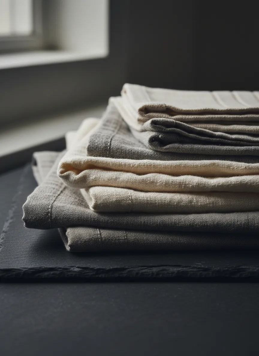 Breathable organic linen textures