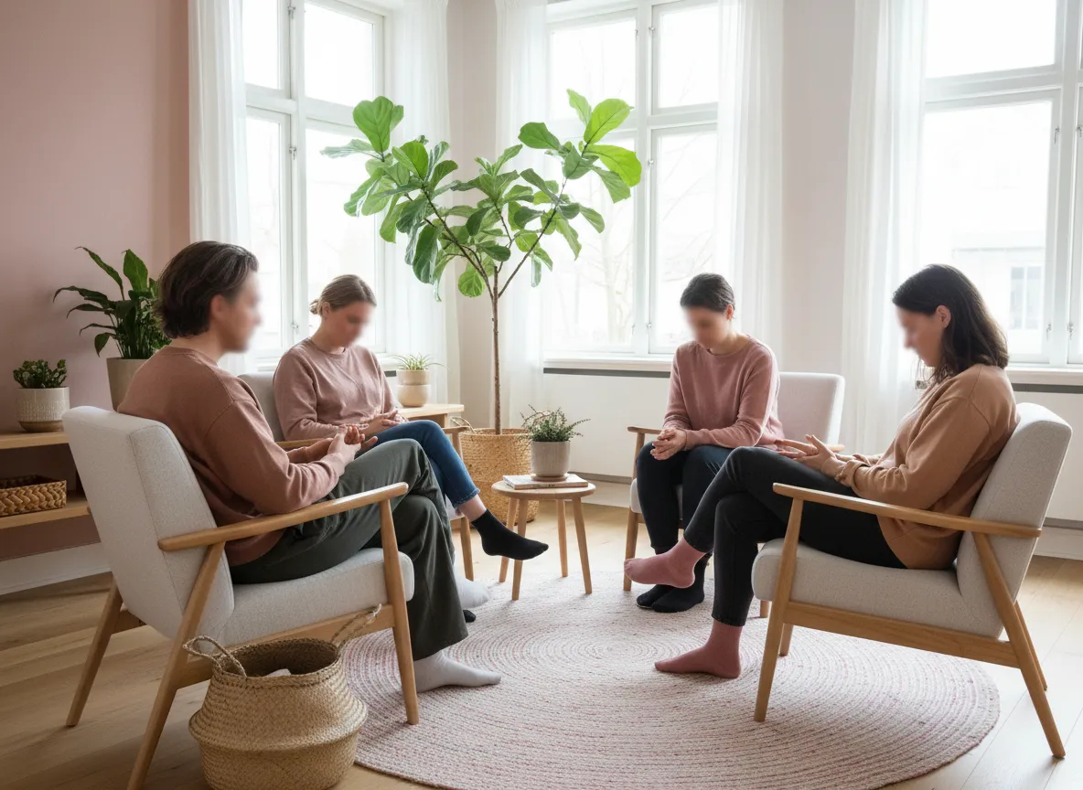 Gemeinschaft in einem warmen Gruppenraum