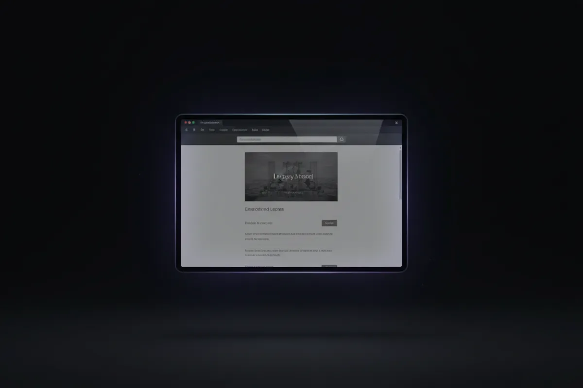 Dimmed legacy website interface representation