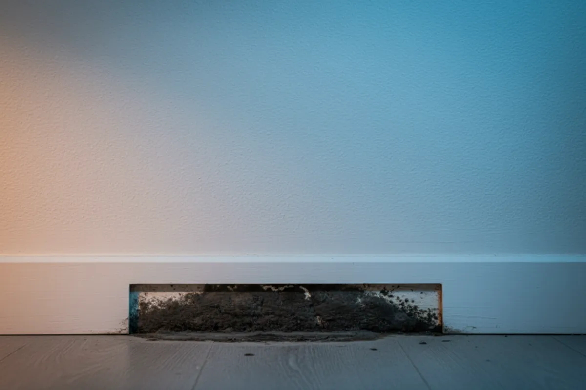 Mold growth beginning on damp surfaces